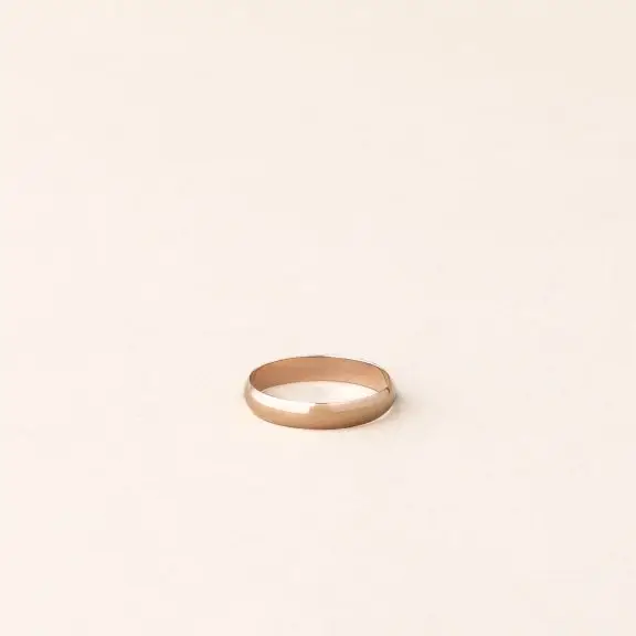 Alliance demi jonc femme et homme - mixte modèle 3,5 mm or rose - Charles Arteon Joaillerie