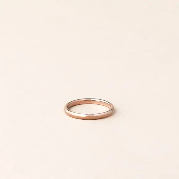 Alliance femme jonc bombé et homme - 2,5 mm or rose - Charles Arteon Joaillerie