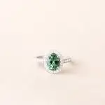 Bague tourmaline verte diamant Eugénie