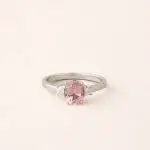 Bague tourmaline rose et diamants en or blanc et jaune - modèle Manon de Charles Arteon Joaillerie