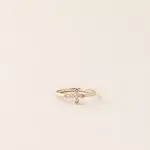 Bague croix diamants or rose