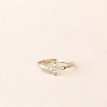Bague croix or jaune diamants de Charles Arteon Joaillerie