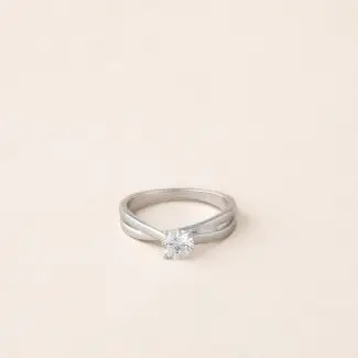 Solitaire entrelacée diamant 0,50 carats - bague solitaire or blanc