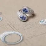 Bague haute joaillerie saphir diamant gouache - collection haute joaillerie