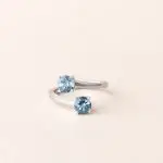 Bague toi et moi aigue marine santa maria
