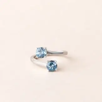 Bague toi et moi aigue marine santa maria