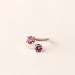 Bague toi et moi grenat umbalite en or jaune - Charles Arteon Joaillerie