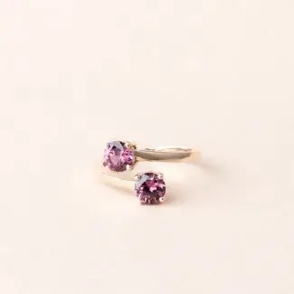 Bague toi et moi grenat umbalite en or jaune - Charles Arteon Joaillerie