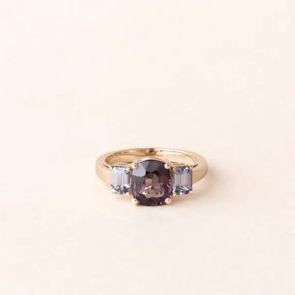 Bague spinelles en or rose Esmeralda