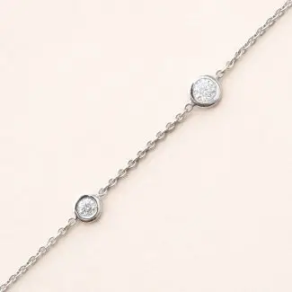 Bracelet le serti clos duo - 2 diamants 0,15 carats