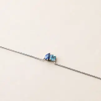 Collier capucine saphir aigue-marine