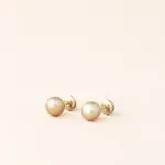 Boucles d'oreilles perle de culture couleur or - gold, perle des mers du sud - Charles Arteon Joaillerie