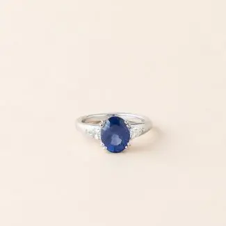 bague Victoria saphir diamants - 4 carats