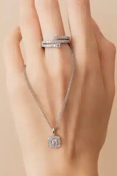 Parure flanders : collier diamants Flanders et bague