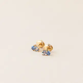 Boucle d'oreille capucine saphir spinelle