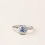 Bague art déco saphir diamants or blanc