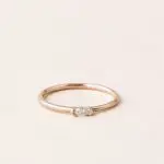Bague marquise diamant or rose