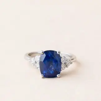 Bague Marguerite saphir diamants