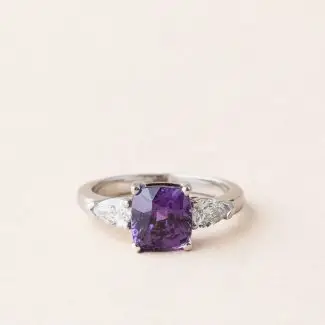 Bague Jeanne Saphir violet et diamant