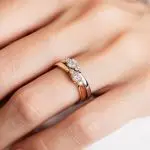 Bague trilogie diamant - Eden - or jaune et blanc et diamant