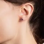 Collection capucine boucle d'oreille saphirs bleu et rose