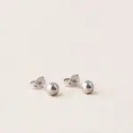 Puces rondes en or blanc