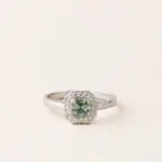 Bague art déco saphir vert diamants or blanc
