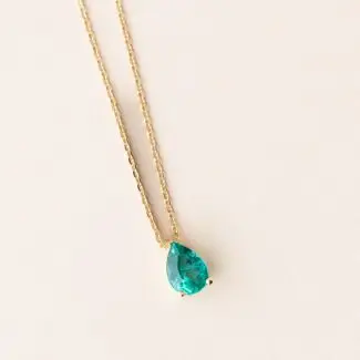 Collier jardin émeraude poire or jaune - Charles Arteon Joaillerie