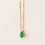 Pendentif poire grenat tsavorite grenat tsavorite or jaune