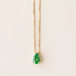 Pendentif poire grenat tsavorite grenat tsavorite or jaune