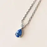 Pendentif poire saphir diamant or blanc