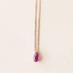 Collier tourmaline rose poire or rose - Charles Arteon Joaillerie