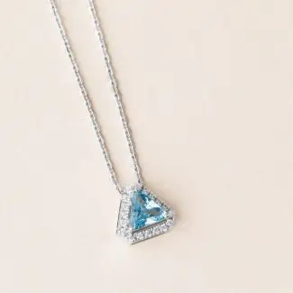 Collier troidia aigue-marine diamants