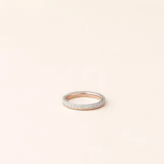 Alliance ciselée Or rose et Or blanc - charles arteon joaillerie