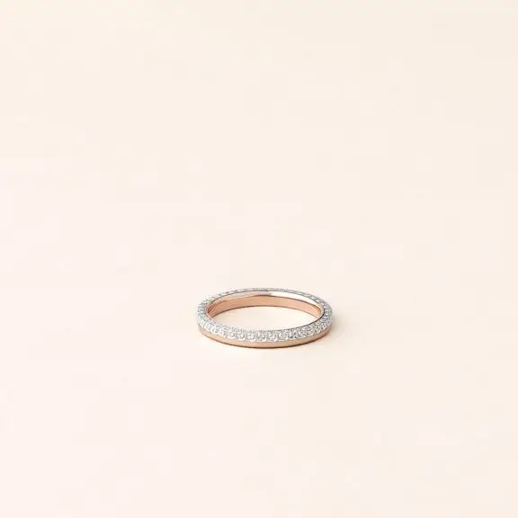 Alliance ciselée Or rose et Or blanc - charles arteon joaillerie