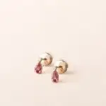Boucles d'oreilles spinelle poire mahenge et diamants OJ