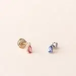 Boucles d'oreilles poire spinelle mahenge saphir sur OJ-OB