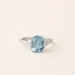 Bague aigue-marine diamants éléonore sur or gris