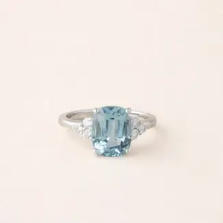 Bague aigue-marine diamants éléonore sur or gris