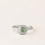 Bague Art Déco grenat tsavorite diamants OB