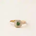 Bague Art Déco grenat tsavorite diamants OJ