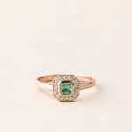 Bague Art Déco grenat tsavorite diamants OR