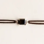 Bracelet cordon homme et femme Ory - Quartz fumé - Or jaune 750 millièmes recyclé - bracelet cordon marron