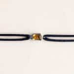 Bracelet cordon homme et femme Ory - Citrine - Or blanc 750 millièmes ou Platine 950 millièmes recyclé - bracelet petit modèle cordon bleu marine