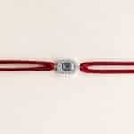 Bracelet cordon diamant Ory - Diamant blanc - Or rose 750 millièmes recyclé - bracelet petit modèle cordon rouge