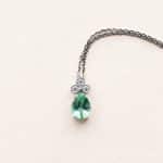 Collier tourmaline lagon diamants perlé en or blanc / platine - de Charles Arteon Joaillerie