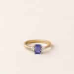Bague tanzanite diamant - or jaune - modèle Jeanne de Charles Arteon Joaillerie
