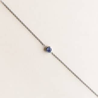 Bracelet tanzanite serti clos - or blanc - modèle Serti clos de Charles Arteon Joaillerie