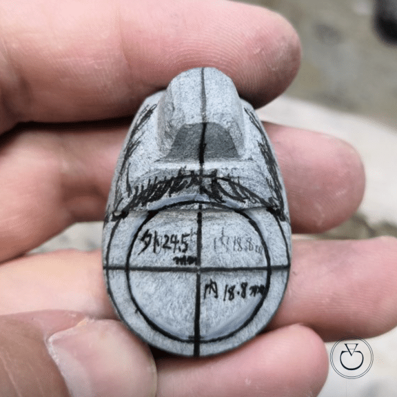 Dessin de la glyptique bague chien Charles Arteon Joaillerie
