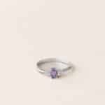 Bague Iris saphir violet et diamants - Or blanc - Charles Arteon Joaillerie